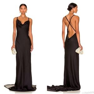 NORMA KAMALI Cross Back Bias Gown